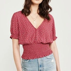 Abercrombie & Fitch smocked waist blouse top